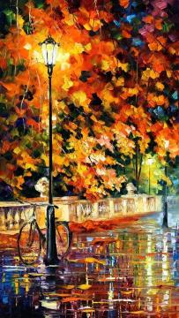 Lonely Bicycle Artwork by Leonid Afremov
