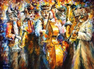 Kleizmer cats Artwork by Leonid Afremov