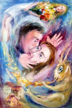 Magical kiss Artwork by Leonid Afremov