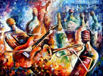 Music bottle Artwork by Leonid Afremov