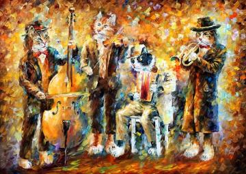 Musical cats Artwork by Leonid Afremov