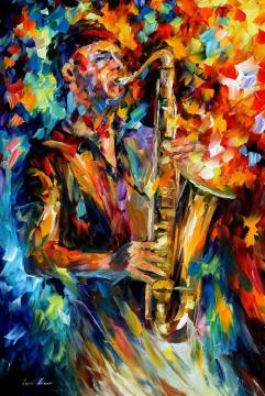 The Soul Of The Saxophone Artwork by Leonid Afremov