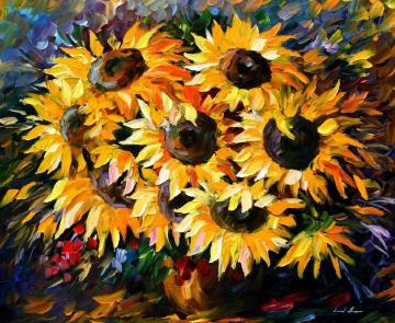 Sunny bouquet Artwork by Leonid Afremov