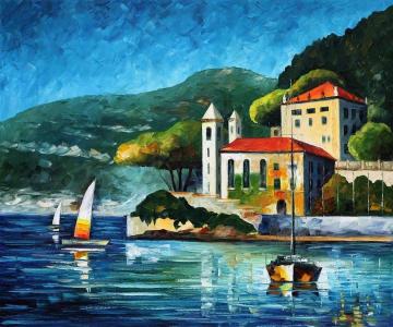 Italy, lake como - villa balbianello Artwork by Leonid Afremov