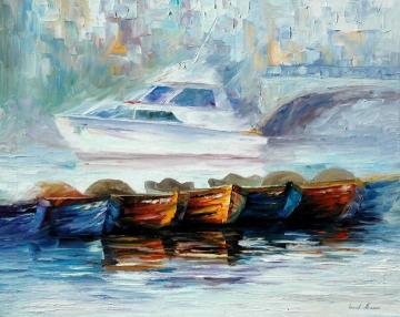 London, Fog Over Thames Artwork by Leonid Afremov