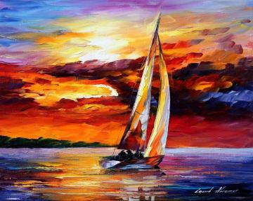 Long sail Artwork by Leonid Afremov