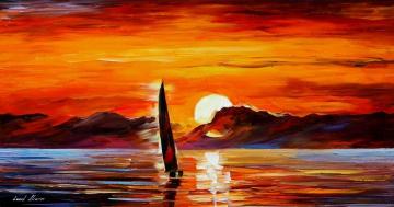 Lonley sail Artwork by Leonid Afremov