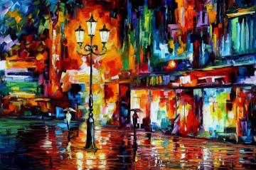 Downtown lights Artwork by Leonid Afremov