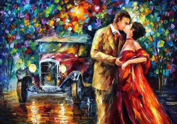 Old kiss Artwork by Leonid Afremov