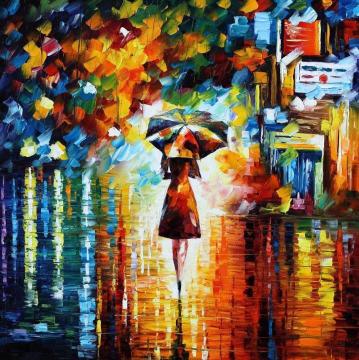 Rain princess Artwork by Leonid Afremov