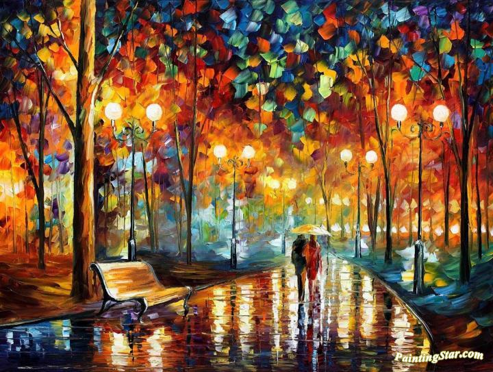 Rain's Rustle Artwork by Leonid Afremov