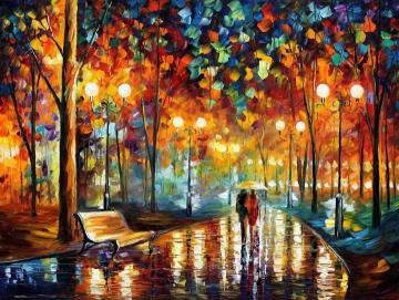 Rain's Rustle Artwork by Leonid Afremov