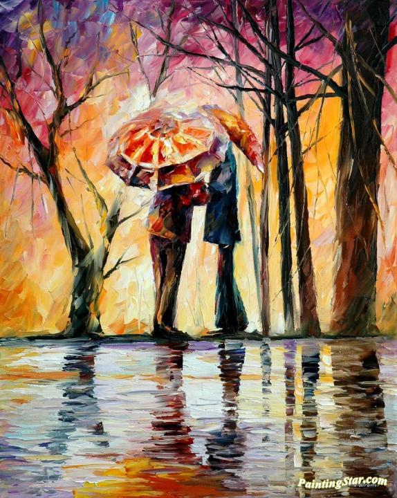 Rainy date Artwork by Leonid Afremov