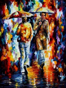 Rainy encounter Artwork by Leonid Afremov
