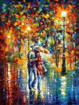 Rainy evening Artwork by Leonid Afremov