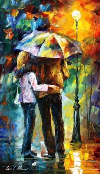 Rainy Hug Artwork by Leonid Afremov