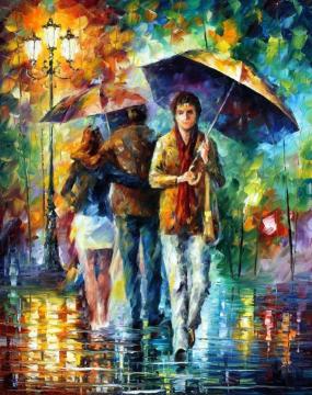Strong rain Artwork by Leonid Afremov
