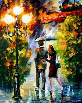 Under my umbrella Artwork by Leonid Afremov