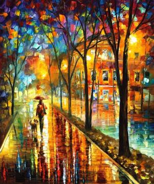 Walk With Dog Artwork by Leonid Afremov