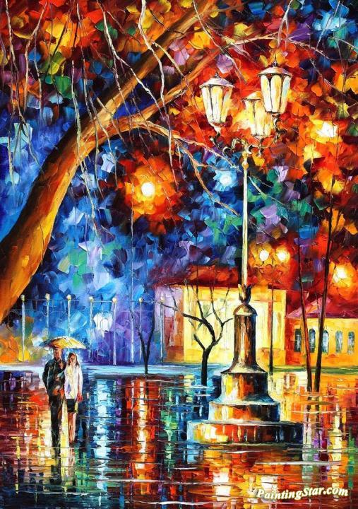 Winter rain Artwork by Leonid Afremov