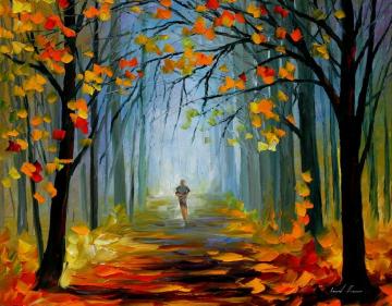 Morning jog Artwork by Leonid Afremov