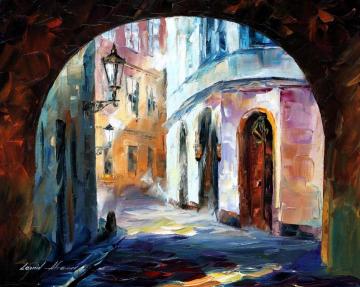 Old town Artwork by Leonid Afremov