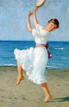 Girl On The Beach Artwork by Hermann Seeger