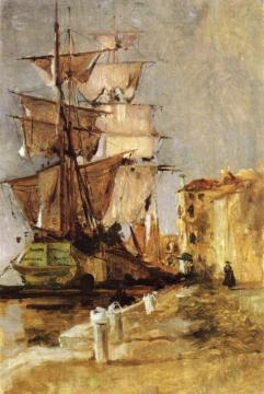 Venetian Sailing Vessel Artwork by John Twachtman