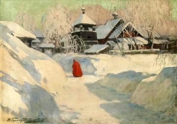 Monastery In Winter Artwork by Ivan Goryushkin-Sorokopudov