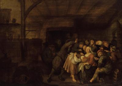 Peasants In An Inn Playing La Main Chaude I Artwork by Jan Miense Molenaer