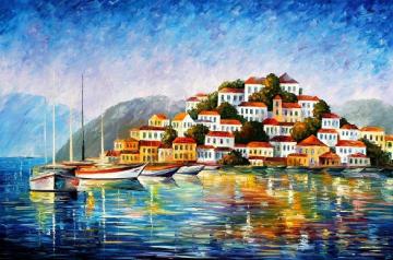 Morning harbor Artwork by Leonid Afremov