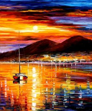 Naples - Sunset Above Vesuvius Artwork by Leonid Afremov