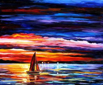 Night sea Artwork by Leonid Afremov