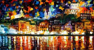 Old City Shore Artwork by Leonid Afremov