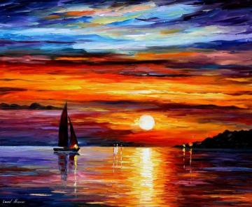 Quiet Sunset Artwork by Leonid Afremov
