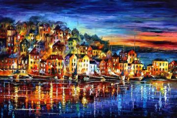 Quiet Town Artwork by Leonid Afremov
