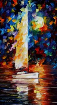 Sailing with the moon Artwork by Leonid Afremov