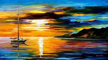 Sailing with the sun Artwork by Leonid Afremov