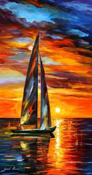 Sailing with the sun Artwork by Leonid Afremov