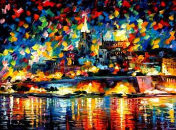 The City Of Valetta, Malta Artwork by Leonid Afremov