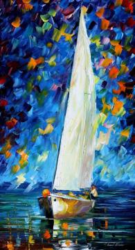 White sail Artwork by Leonid Afremov