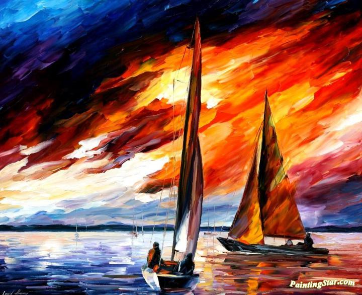 With the wind Artwork by Leonid Afremov
