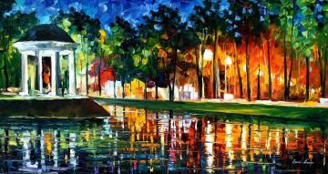 Gazebo by the water Artwork by Leonid Afremov
