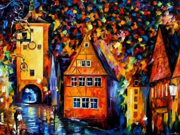 Germany -medieval rothenburg Artwork by Leonid Afremov