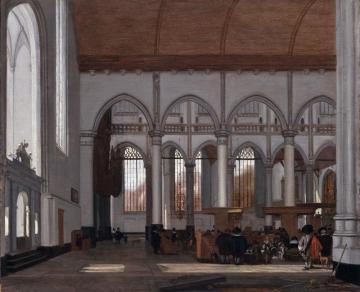 Interior Of The Oude Kerk, Amsterdam Artwork by Emanuel de Witte