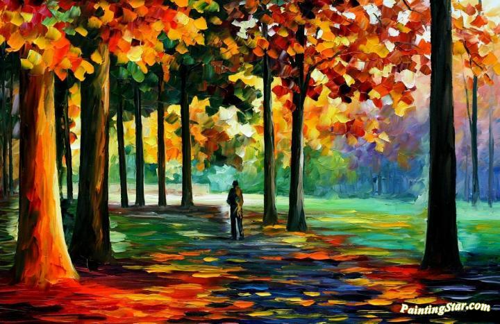 Orange forest Artwork by Leonid Afremov
