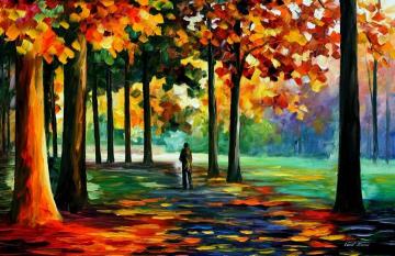 Orange forest Artwork by Leonid Afremov