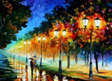 Perspective of the night Artwork by Leonid Afremov
