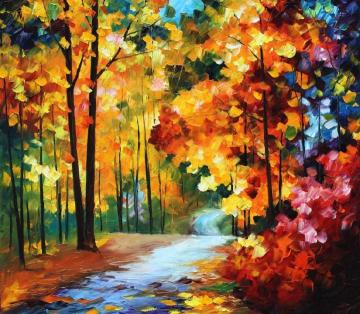 Red fall Artwork by Leonid Afremov