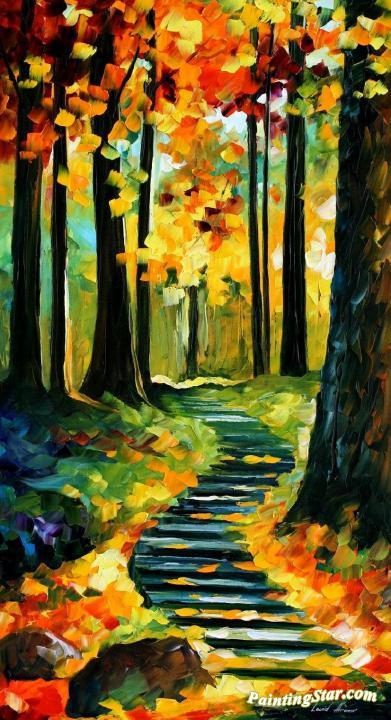 Stairway In The Old Park Artwork by Leonid Afremov